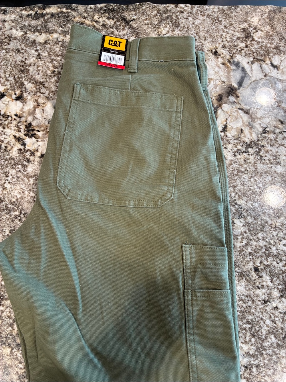 NEW CAT Men's Olive Green Cargo Work Pants